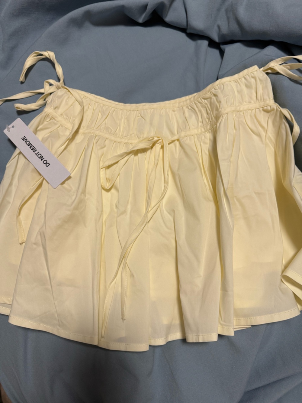 Princess Polly Cream Tie-Up Mini Skirt